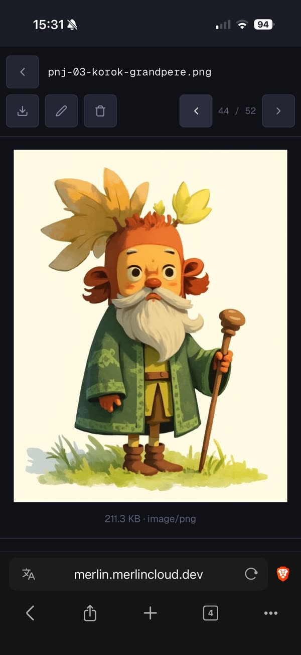Merlin image preview on a phone